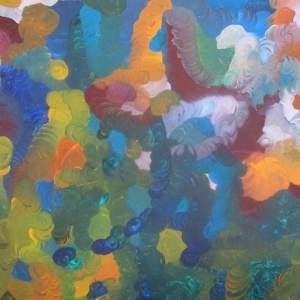 beautiful, colorful abstract astrological channeled painting