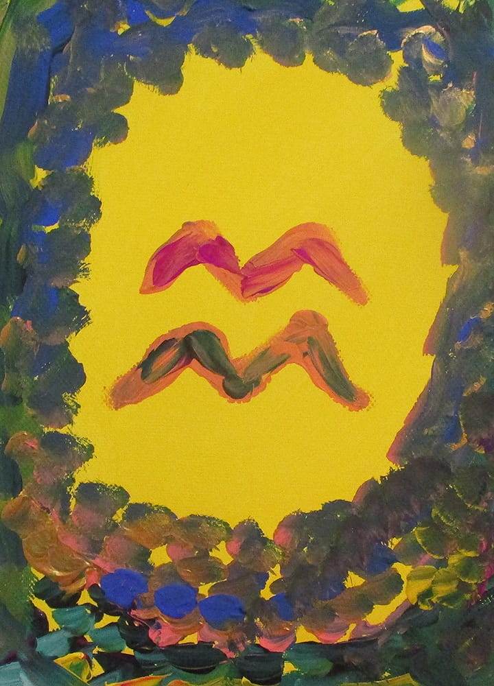 colorful abstract artistic painting of the Aquarius sun sign